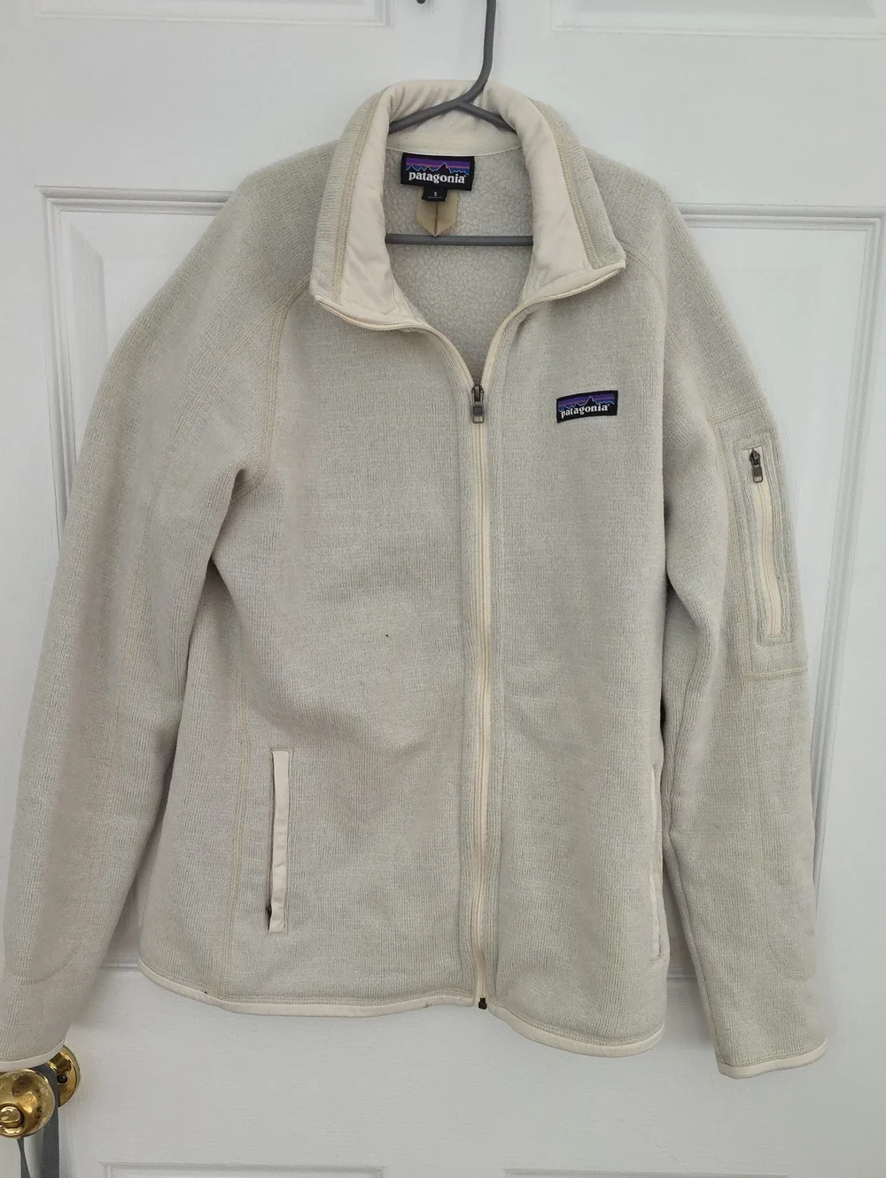 Patagonia Women's Cream Full-Zip Teddy Fleece Jacket Size S